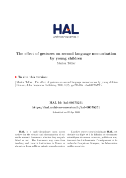 The effect of gestures on second language memorisation by young
