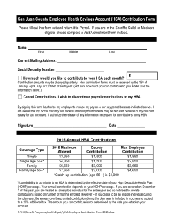 Employee HSA Contribution Form
