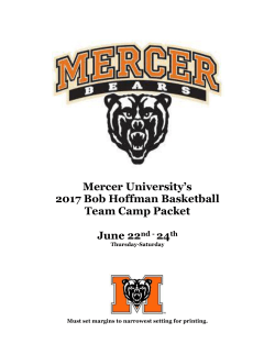 Mercer University`s 2017 Bob Hoffman Basketball Team Camp