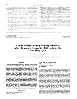Failure of High Intensity Auditory Stimuli to Affect ~ehavioral