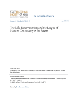 The Mild Reservationists and the League of Nations Controversy in