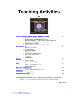Teaching Activities - Arbordale Publishing