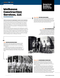 Through the Years - Welhouse Construction