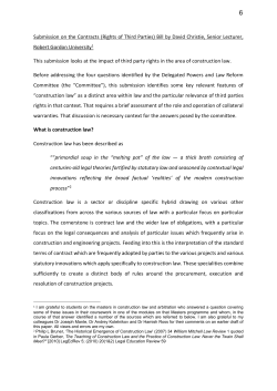 Submission on the Contracts (Rights of Third Parties) Bill by David