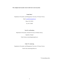 The ecological and economic value of cold-water coral - Munin