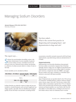 Managing Sodium Disorders