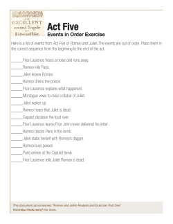 Romeo and Juliet Act V Activity