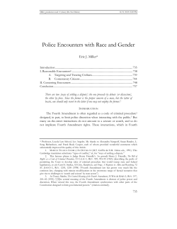 Police Encounters with Race and Gender