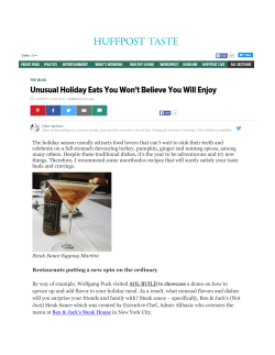 Unusual Holiday Eats You Will Enjoy Featuring Chef Admir Alibasic