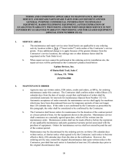 16 terms and conditions applicable to maintenance, repair service