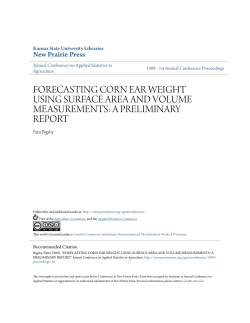 forecasting corn ear weight using surface area