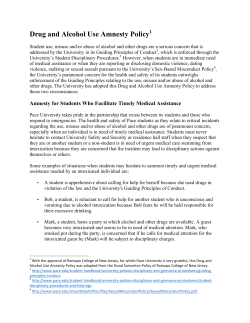Drug and Alcohol Amnesty Policy