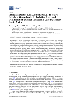 Human Exposure Risk Assessment Due to Heavy Metals in