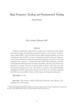High Frequency Trading and Fundamental Trading