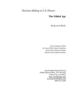 Decision Making in U.S. History The Gilded Age