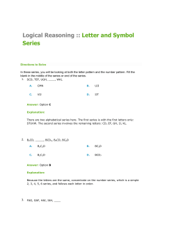 Logical Reasoning :: Letter and Symbol Series