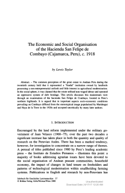 The Economic and Social Organisation of the Hacienda