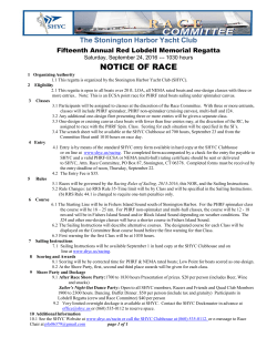 NOTICE OF RACE - Stonington Harbor Yacht Club