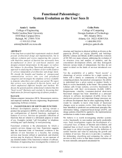 Functional Paleontology: System Evolution as the User