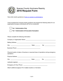 Hurricane Reentry Request Form