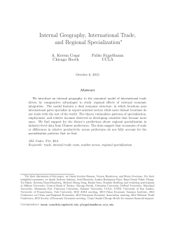 Internal Geography, International Trade, and Regional Specialization