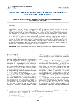 Motor and learning disabilities in school children with low academic