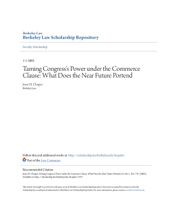 Taming Congress`s Power under the Commerce Clause: What Does