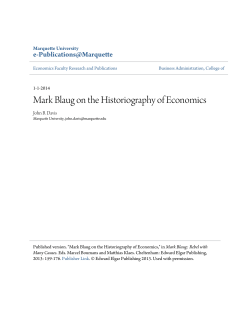 Mark Blaug on the Historiography of Economics - e