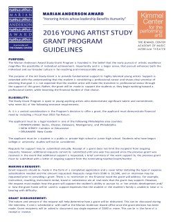 2016 young artist study grant program guidelines