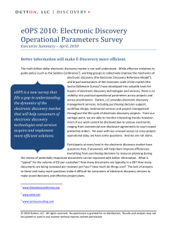 Electronic Discovery Operational Parameters Survey