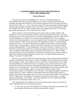 Postsecondary Education Participation of Youth with