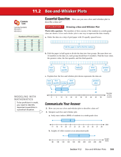 Box-and-Whisker Plots 11.2