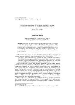 CODE-SWITCHING IN HOUSE MADE OF DAWN