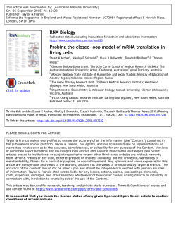 RNA Biology Probing the closed-loop model of mRNA translation in