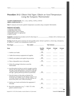 Procedure 31-2 Obtain Vital Signs: Obtain an Aural Temperature