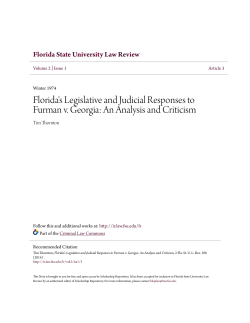 Florida`s Legislative and Judicial Responses to Furman v. Georgia