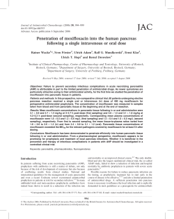 Penetration of moxifloxacin into the human pancreas following a