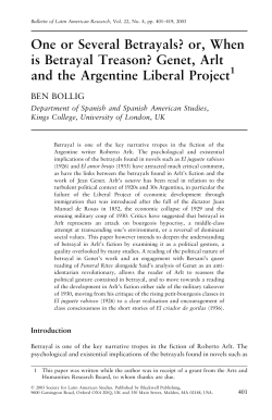 One or Several Betrayals? or, When is Betrayal Treason? Genet, Arlt