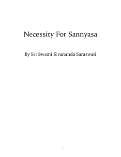 0 Necessity For Sannyasa