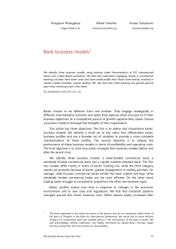 Bank business models - Bank for International Settlements