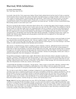 Married - With Infidelities - By MARK OPPENHEIMER - 6-30-2011