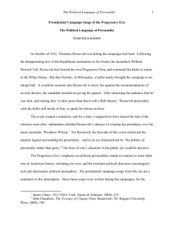 Presidential Campaign Songs of the Progressive Era