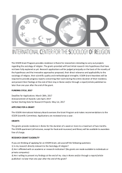 The ICSOR Grant Program provides residence in Rome for