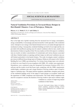 Natural Ventilation Provisions in Terraced - Pertanika Journal