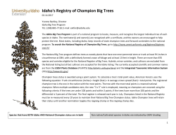 Idaho`s Registry of Champion Big Trees