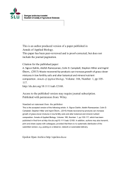 This is an author produced version of a paper published in Annals of