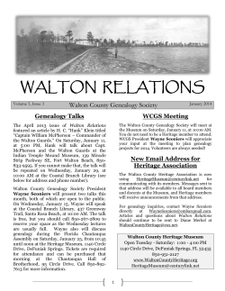 January 2014 - Walton County Heritage Museum