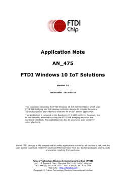 AN_475 FTDI Windows 10 IoT Solutions