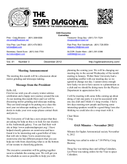 December 2012 Star Diagonal - Ogden Astronomical Society