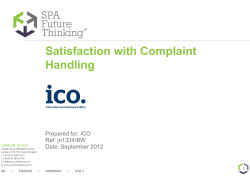 Complaint handling research